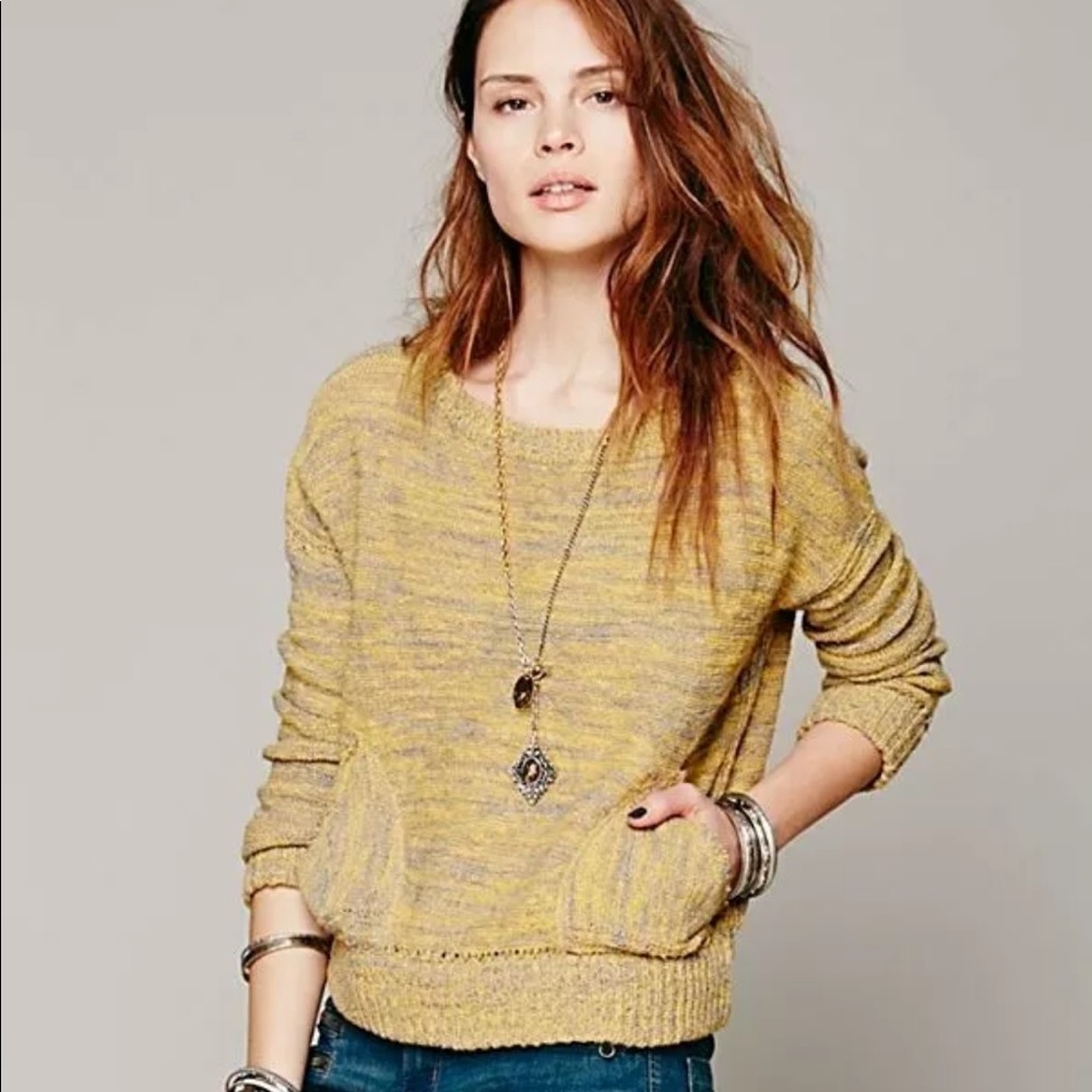 Free People In My Pocket Cropped Sweater Wool  XS